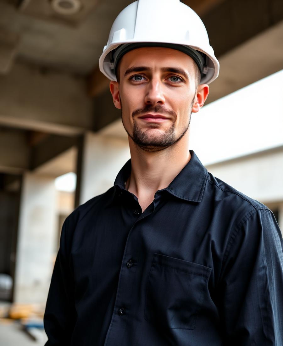 Retrato profissional do engenheiro civil responsável pelos projetos estruturais